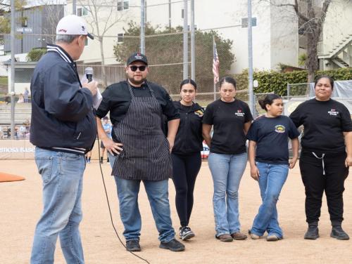 Hermosa Beach President Dave Shott and the Alatorre family